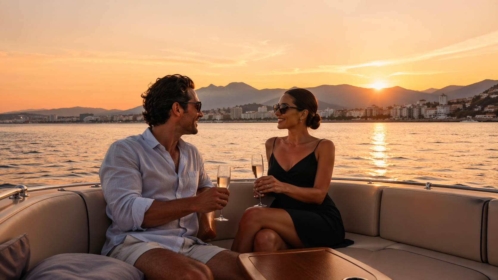 Sunset Magic: Sunset, Champagne and Mediterranean Breeze