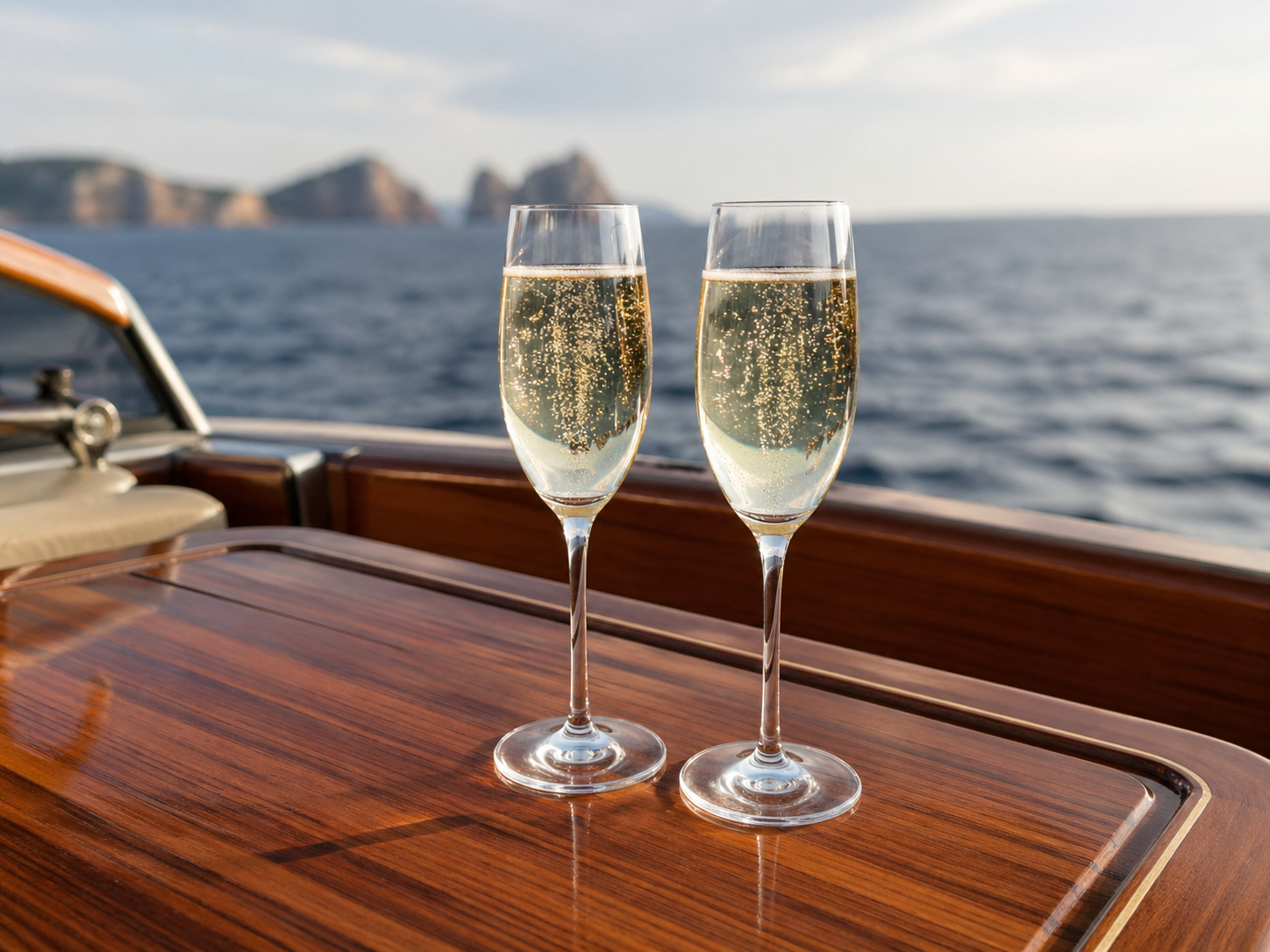 Champagne en el mar